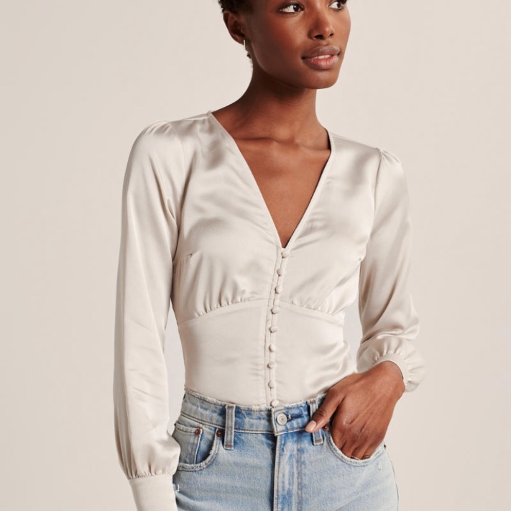 Long sleeve satin top